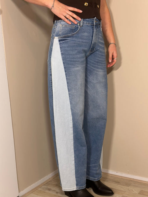 Balloon jeans met lichte zijstrook