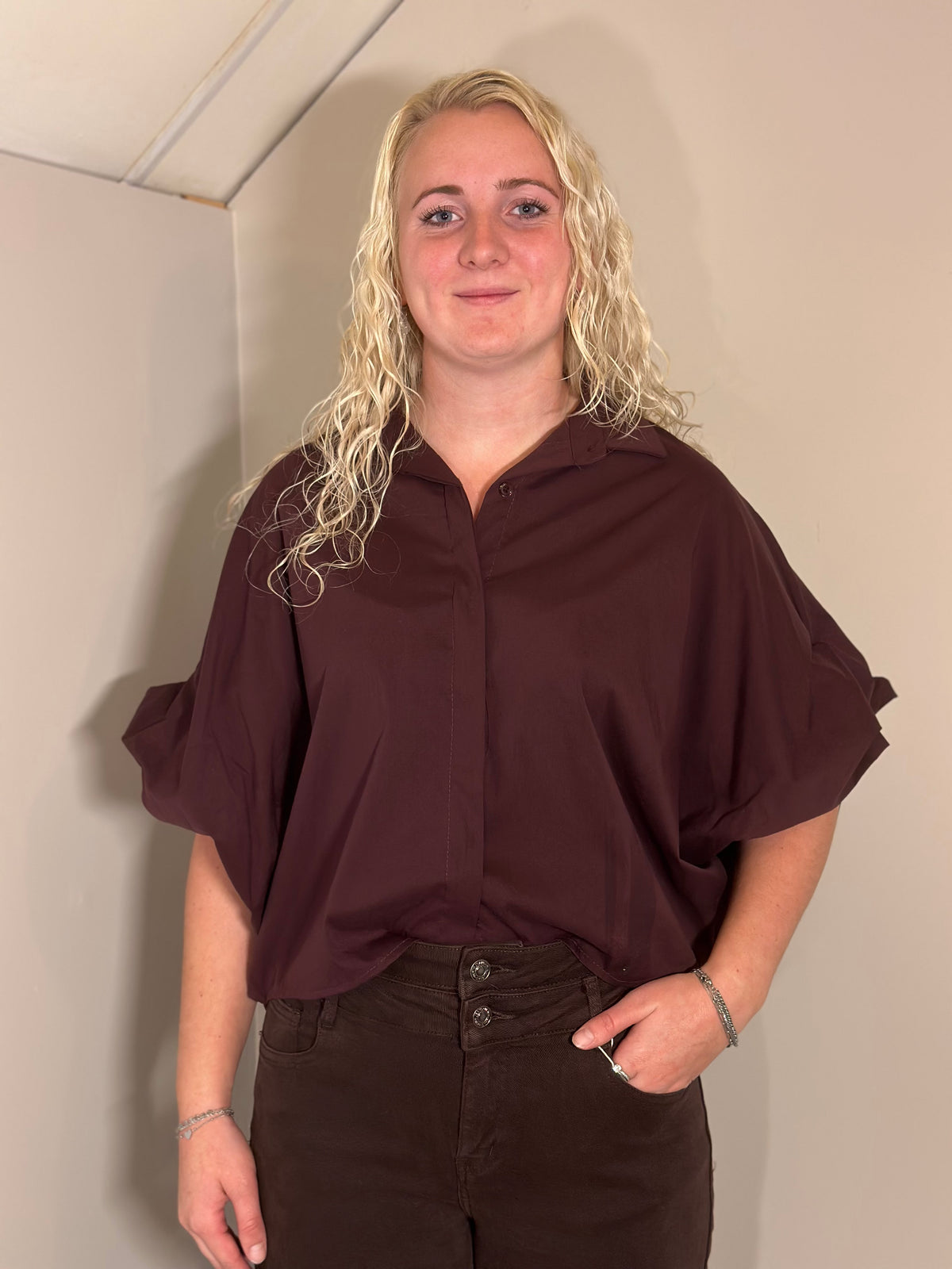 Bordeaux oversized blouse