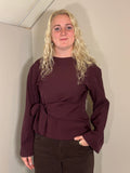 Bordeaux top met strikdetail