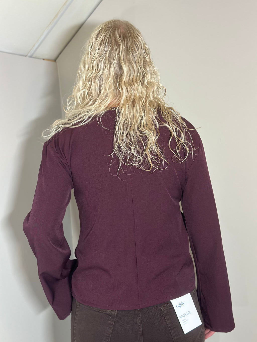 Bordeaux top met strikdetail