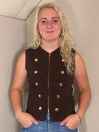 Bruin gilet met rits