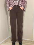 Bruine wide leg stretchbroek