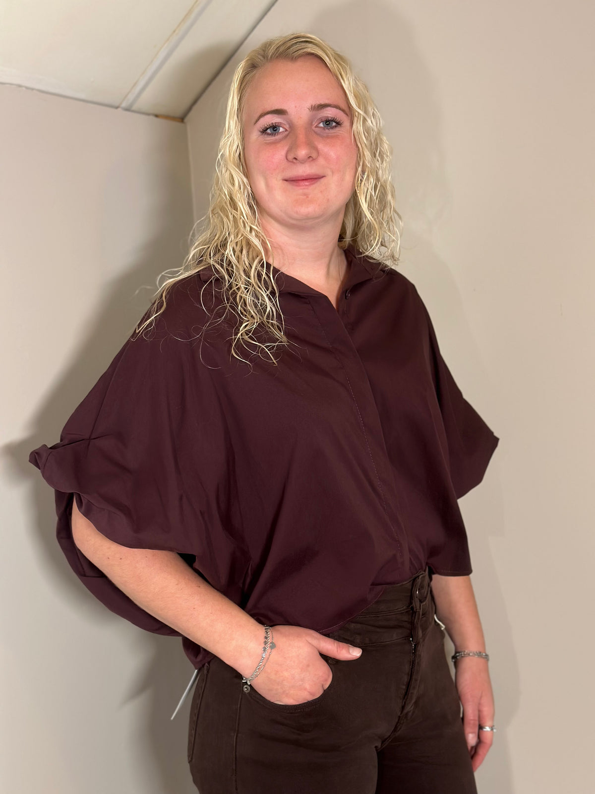 Bordeaux oversized blouse