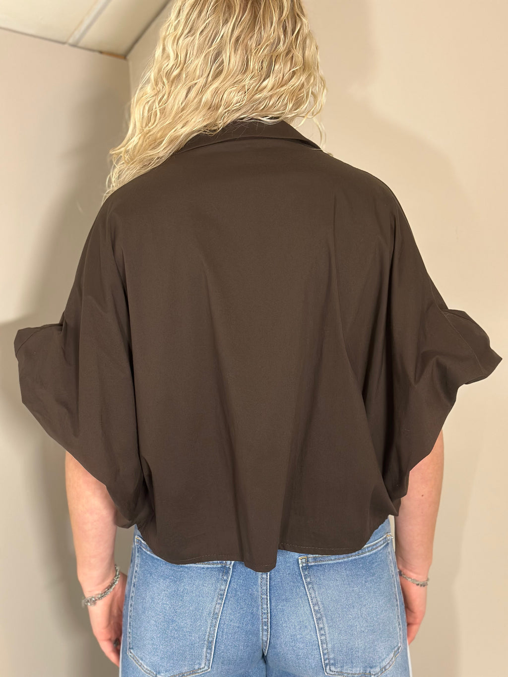 Bruine oversized blouse