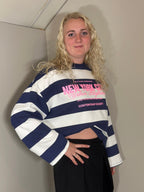 Blauw gestreept shirt