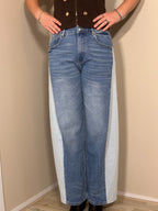 Balloon jeans met lichte zijstrook