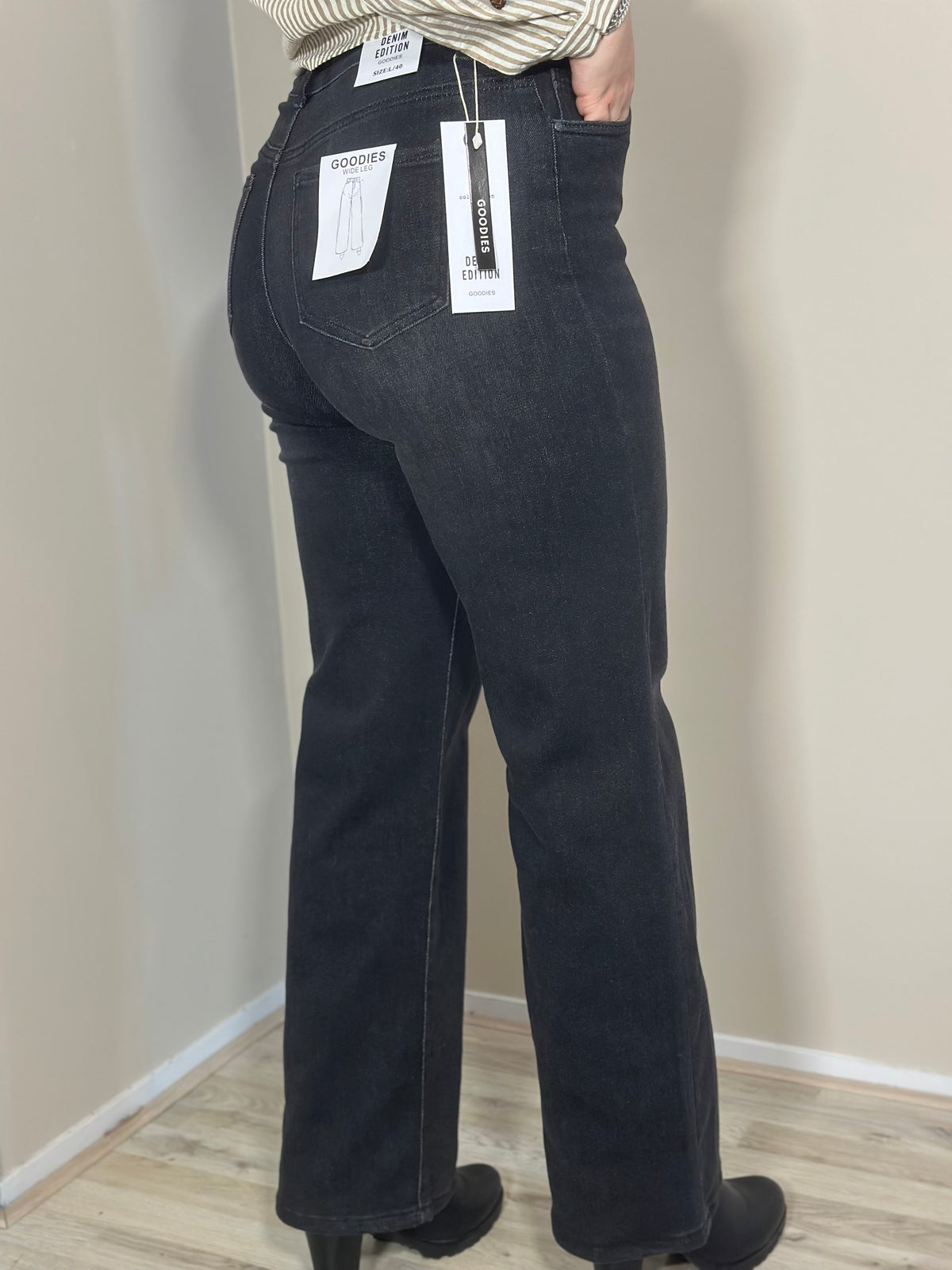 Zwarte wide leg jeans
