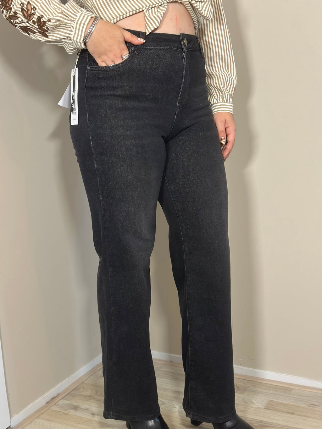 Zwarte wide leg jeans