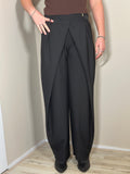 Zwarte ballonbroek met plooien